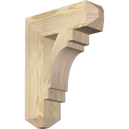 Ekena Millwork Merced Craftsman Rough Sawn Bracket, Douglas Fir, 4"W x 14"D x 18"H BKT04X14X18MRC04RDF